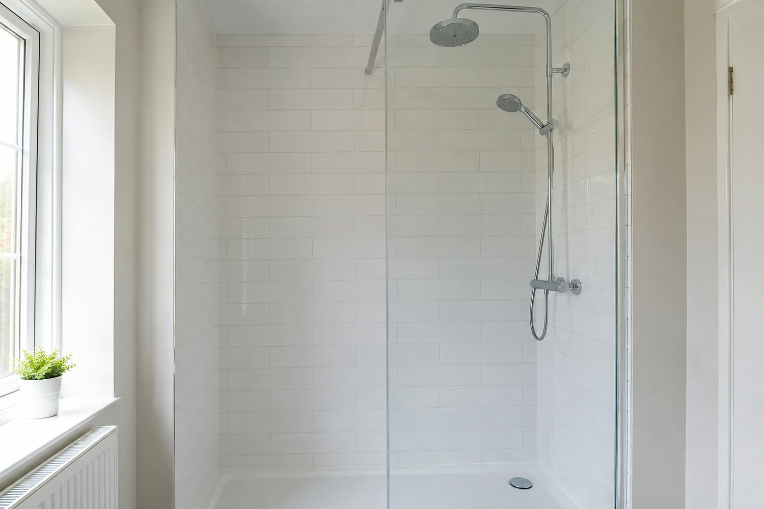 The same bathroom after cleaning, descaled and polished
