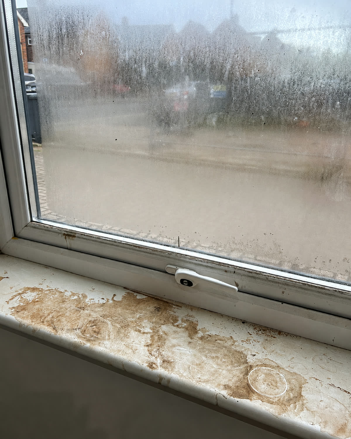 Window and sill before cleaning